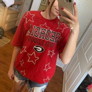 Handmade Vintage Rhinestone Star Outline Shirt